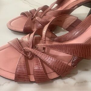 Cole Haan Rose Pink Textured Strappy Slingback Sandals